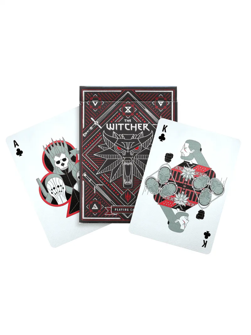 Hrací karty Zaklínač The Witcher Red Edition — krabice s tematickým artworkem