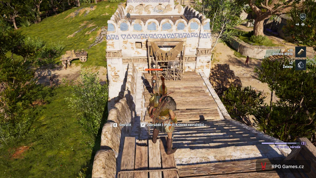 Tiché zabití stráže na hradbách v Arkádii v Assassin's Creed Odyssey