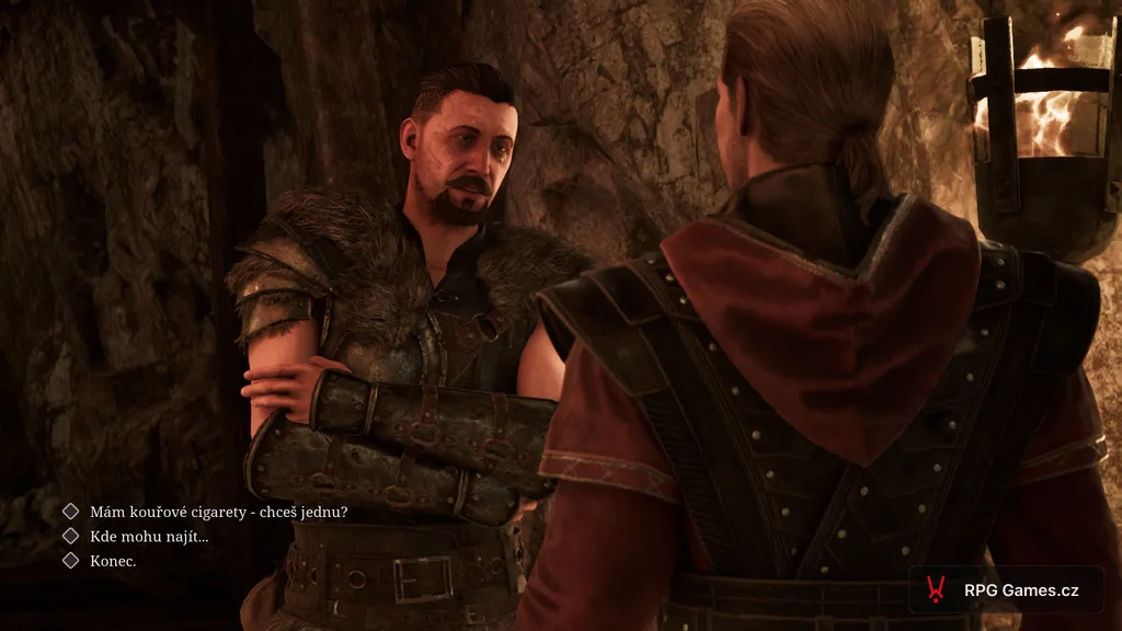 Gothic Remake — český dialog v jeskyni, volba Mám kouřové cigarety
