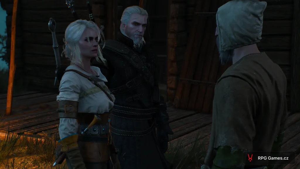 Geralt a Ciri u chatrče v epilogu Zaklínače 3 — závěr hlavní linky